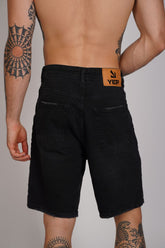 PANTALON SCURT DENIM NEGRU